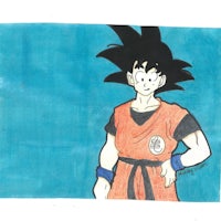 a drawing of a dragon ball character