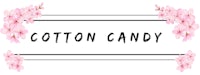 cotton candy logo with pink flowers