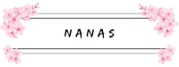 a pink flower with the word nanas on it